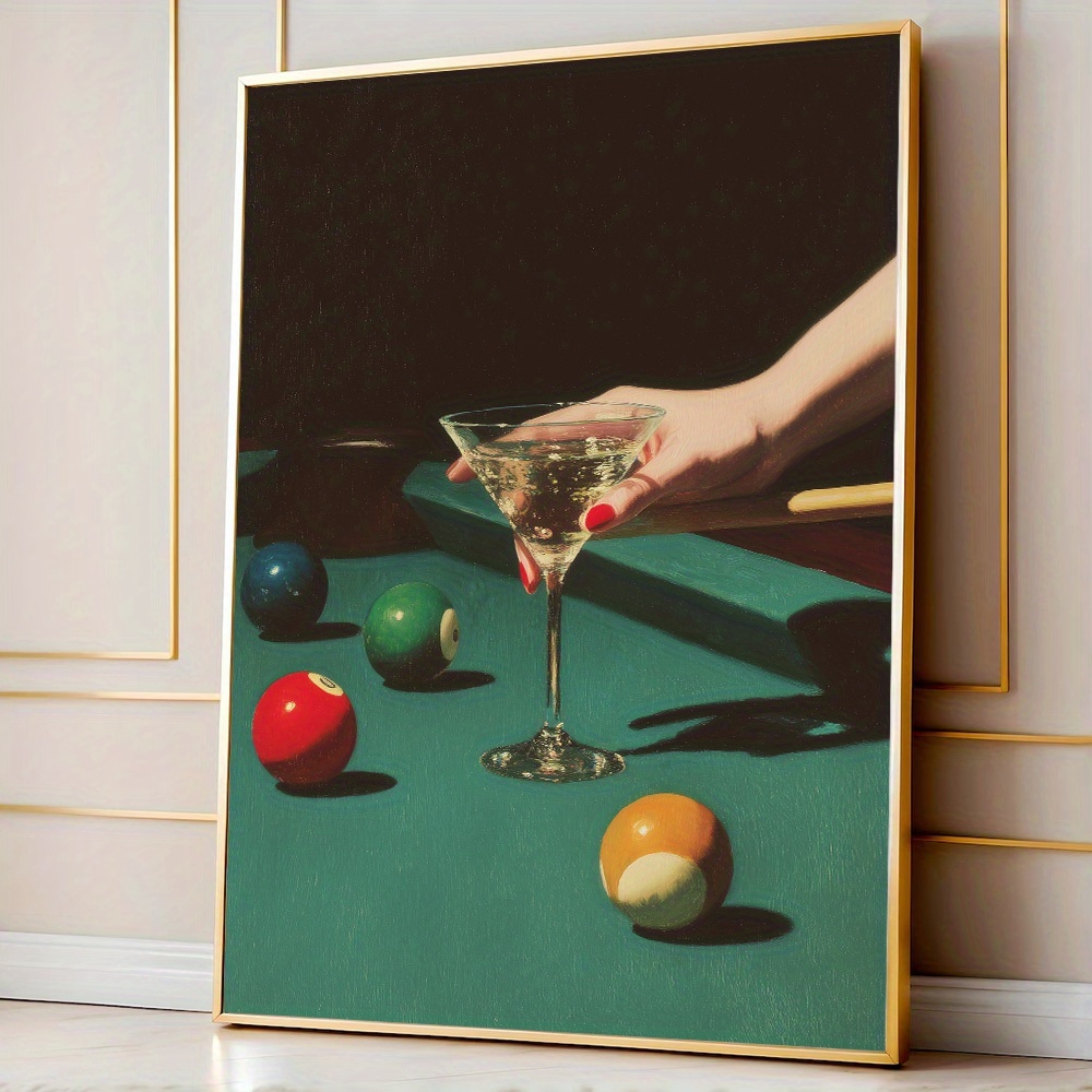 Home Bar Set - 1 poster vintage da biliardo, stampa