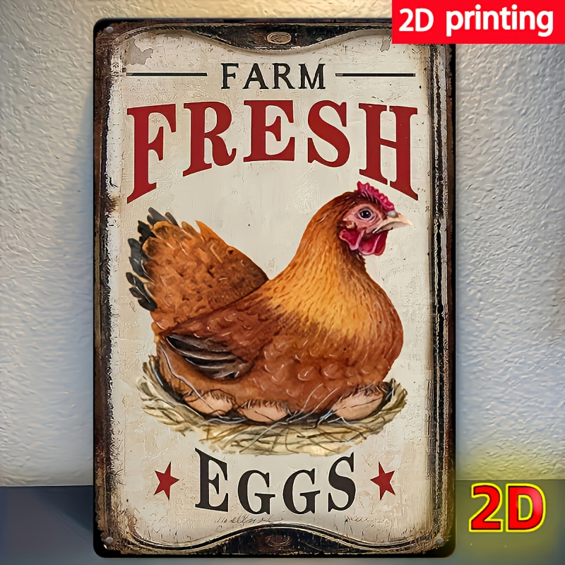 Home Bar Cafe - [Insegna 'Farm Fresh Eggs'] Insegna rustica