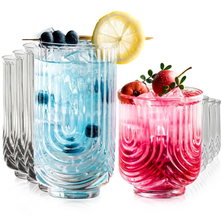 Highball Glass Set - Bicchieri da cocktail Art Déco, set