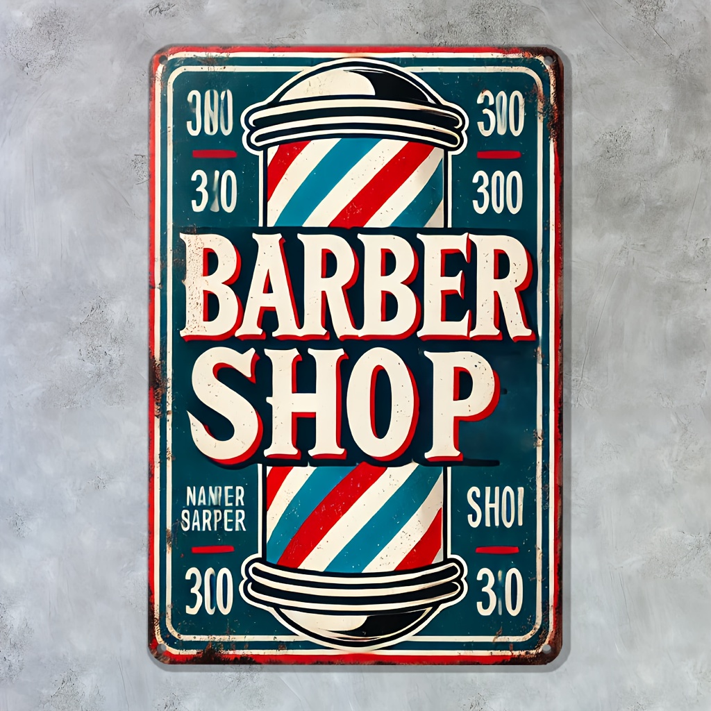 Home Barbershop - Insegna da barbiere in metallo, decorazione
