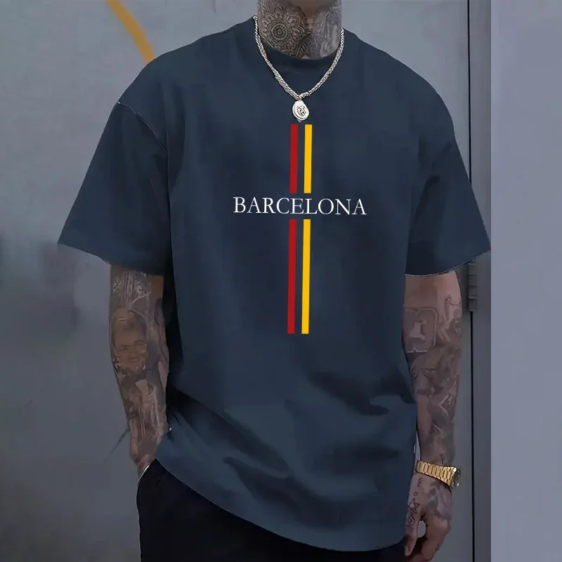 Home Barcelona - T-shirt in cotone da uomo Barcelona,