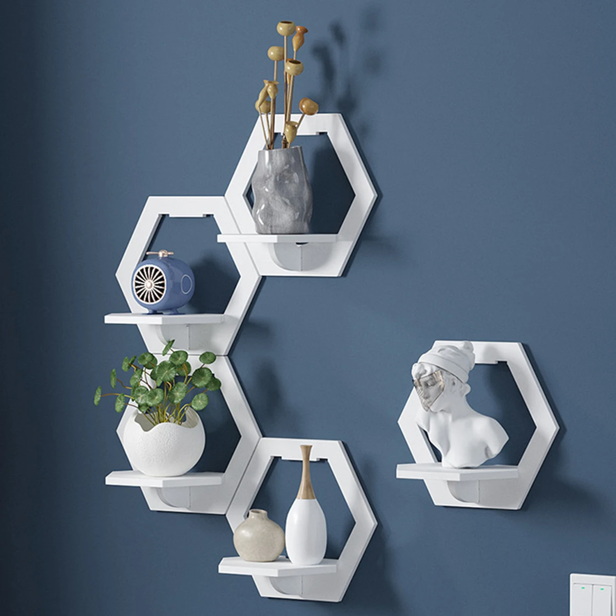 3 pezzi mensola a muro esagona - Home Bar Shelf recensione e prezzo