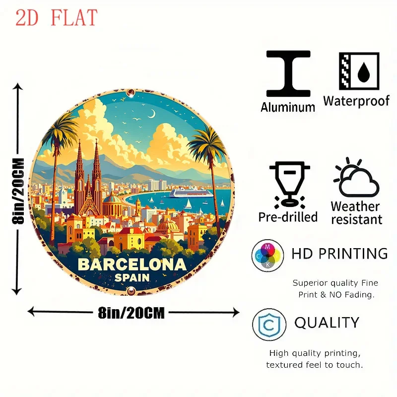 Targa in metallo rotonda da 8  - Home Barcelona recensione e prezzo