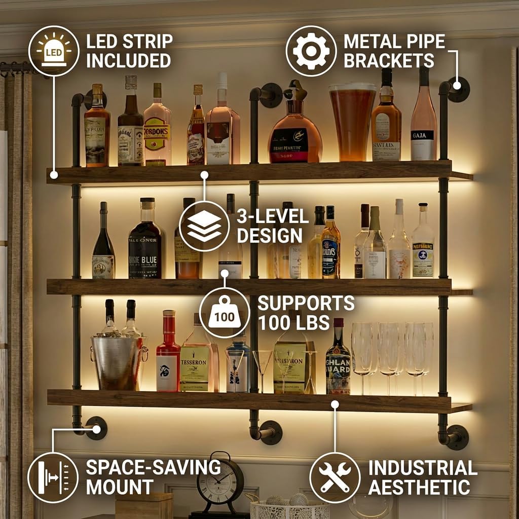 Portabottiglie da parete con l - Home Bar Shelf recensione e prezzo